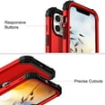 thumbnail image 4 of Dteck Case for Apple iPhone 13 Pro Max 6.1-inch,Shockproof Rubber Case 3-Layer Protection Armor Hybrid Hard Phone Back Cover for iPhone 13 Pro Max,Red, 4 of 6