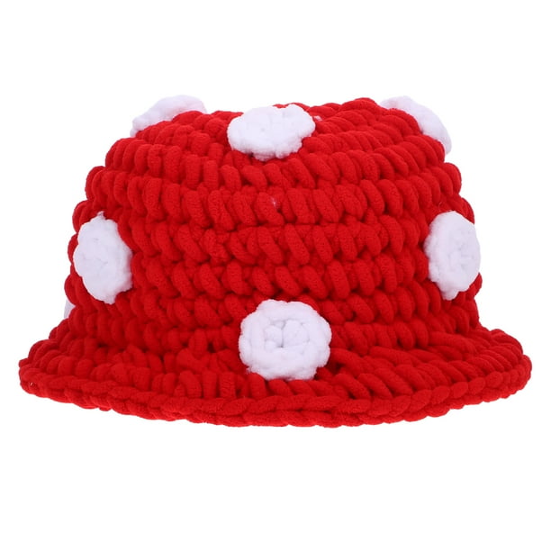 KAKOWELY Sombrero de hongo tejido con forma de hongo, novedoso, para cosplay, fiesta y disfraz.
