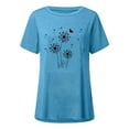 thumbnail image 2 of Gvmfive Women Short Sleeve Tunic Tops Casual Short Sleeve T Shirt Dandelion Print Loose Tee Blouse, 2 of 5