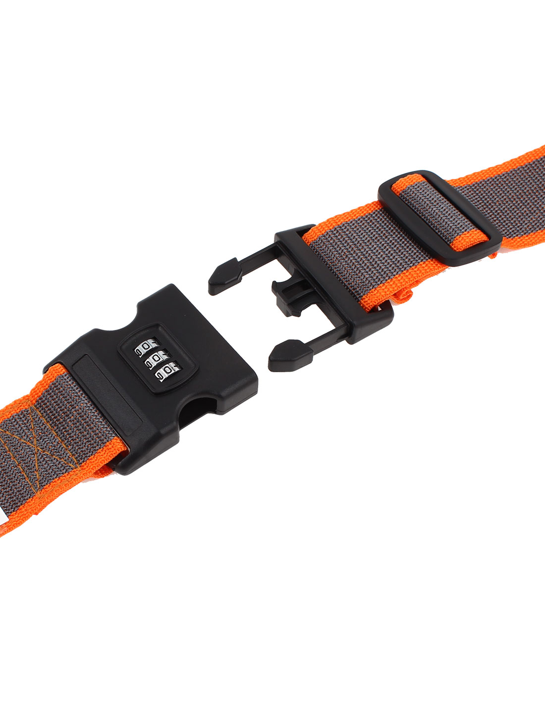 Unique Bargains Release Buckle 3 Digits Password Combination Luggage Strap Orange Gray