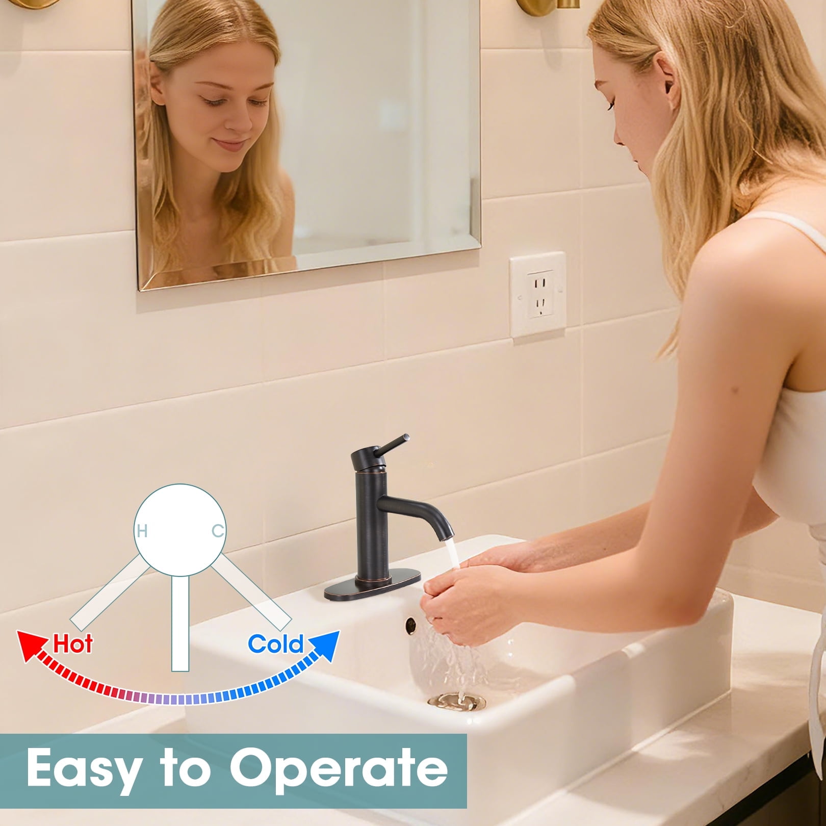 Wowkk Sanitary Ware Bathroom Faucets Stainless Steel Single Handle Bathroom Sink Faucet with Pop up Drain and PEX Encrypted Hose, Modern Bathroom Faucets for Sink 1 or 3 Holes, Oil Rubbed Bronze