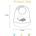 thumbnail image 4 of Conjunto de 3 baberos de silicona para bebés baberos de silicona impermeables para alimentación Afortunado Sencillez, 4 of 5