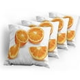 thumbnail image 5 of Ambesonne Nature Throw Pillow Cover 4 Pack, Citrus Orange Tangerine Art, 20", Marigold and White, 5 of 7