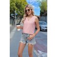 thumbnail image 4 of Women Summer Tank Top Eyelet Embroidery 2025 Vacation Sleeveless V Neck Loose Fit Shirt Spring Fashion Casual Clothes Pink S, 4 of 9