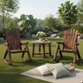thumbnail image 4 of Spaco Outdoor Adirondack Rocking Chair, Rocking Chair for Adults Solid Wood Porch Rocker, Brown, 4 of 7
