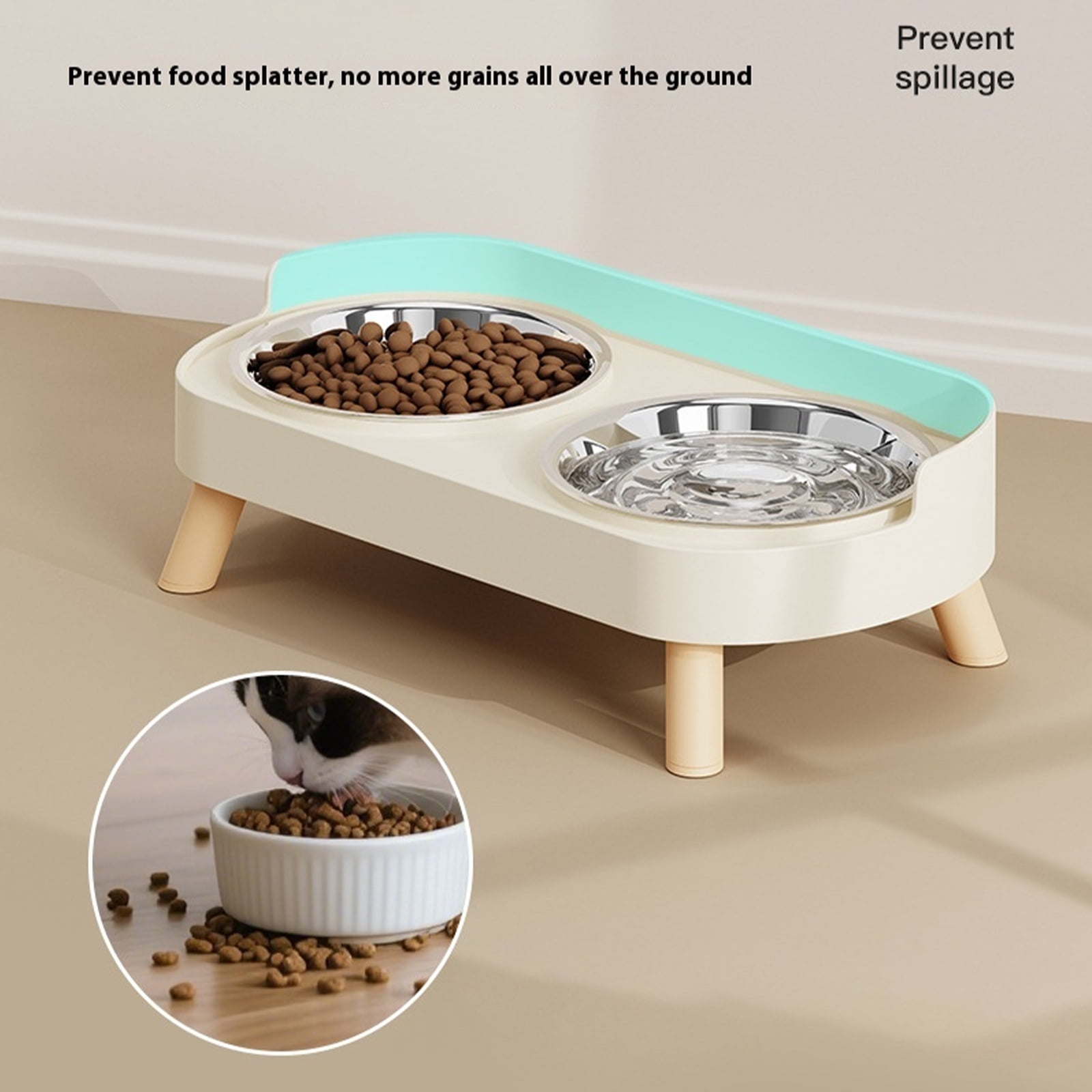 Ergonomic Elevated Dog Bowls With Stable Stand And Double Bowl For Most Breeds Bright Color