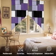 thumbnail image 5 of Purple Black Swag Curtain Valance for Windows, Geometric Abstract Color Block Patchwork Window Treatments Short Swag Topper for Kitchen Windows Bathroom Bedroom, 28"x36", 5 of 8