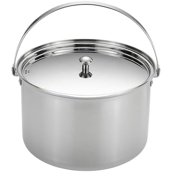 CAMPINGMOON 6 Quart Camping Stock Pot 3-Ply Stainless Steel Kitchen Pot CC-24