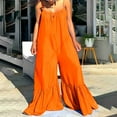 thumbnail image 4 of Guieoi Plus Size Jumpsuit Womens One Piece Jumpsuit Fashion Women Casual Plus Size Loose Sling Boot Cut Pant Solid Rompers, 4 of 8