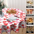 thumbnail image 4 of Hearts Tablecloth Round 60 Inch - Valentine''s Day Table Cloth Romantic Love Tablecloths Mother''s Day Table Cover for Kitchen Party Picnic Dining, 4 of 6
