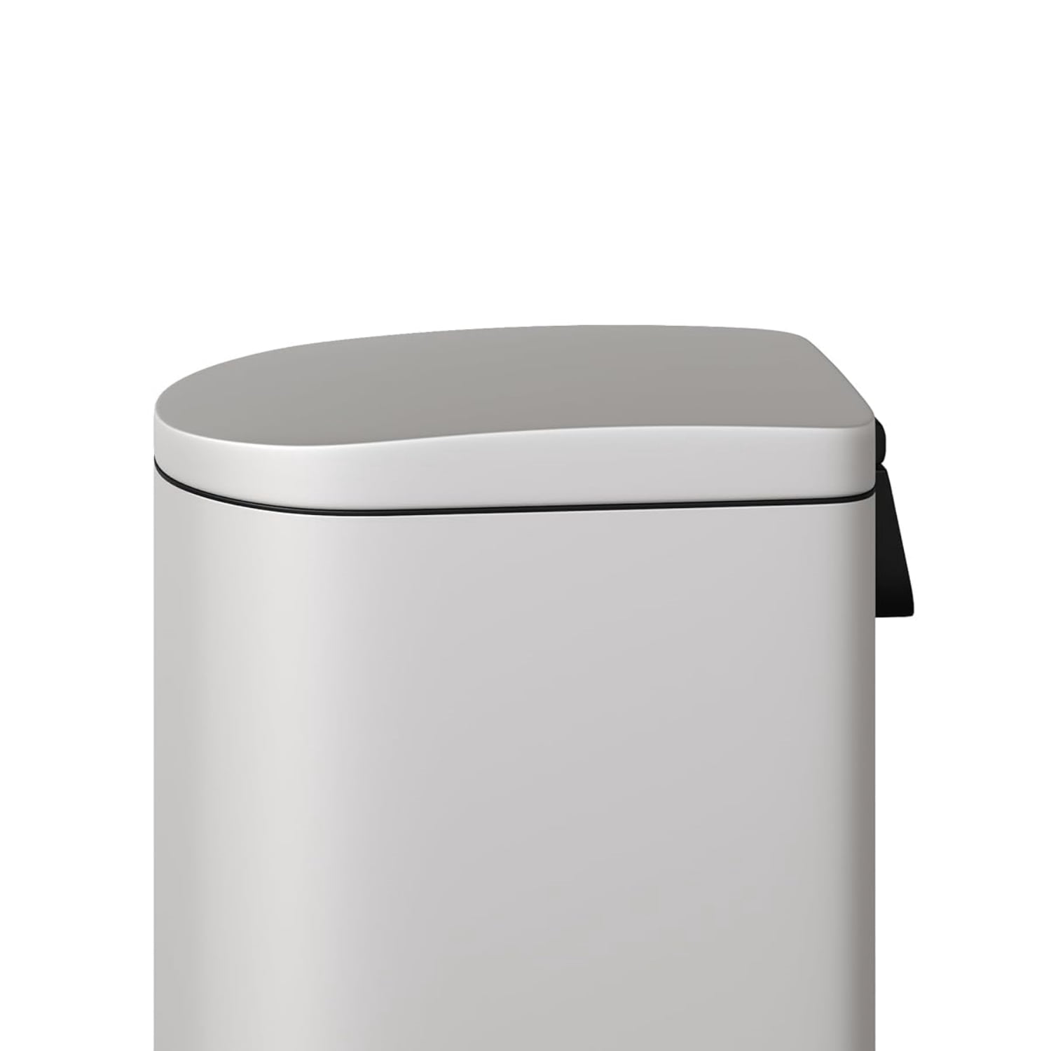 Garvee 13.2 Gallon Metal Kitchen Trash Can with Soft Close Lid, Slim Rustproof, Inner Bucket, White
