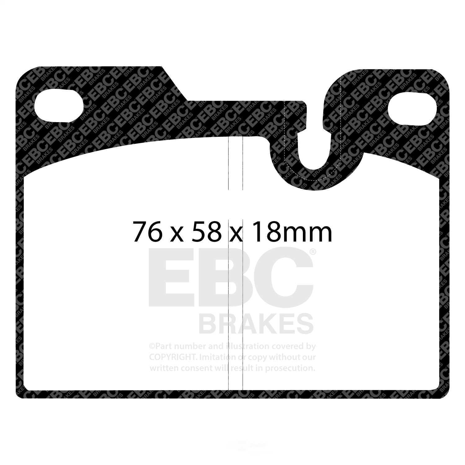 EBC Brakes DP4346R Yellowstuff Street And Track Brake Pads, FMSI Pad No. D252 Vented 289mm Dia
