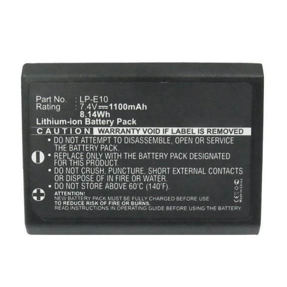 Batteries N Accessories BNA-WB-L12407 Digital Camera Battery - Li-ion, 7.4V, 1100mAh, Ultra High Capacity - Replacement for Canon LP-E10 Battery