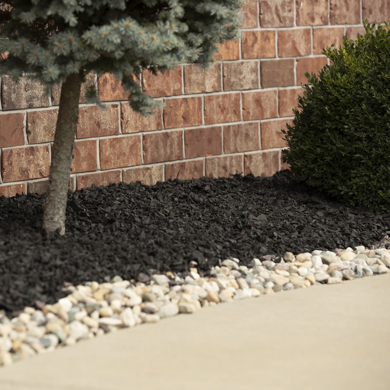 Image of Black rubber mulch nuggets