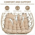 thumbnail image 6 of SEGMART 2-Person Hanging Swing Chair with Stand, Double Hanging Egg Chair with Cushion and Pillow, Foldable Wicker Rattan Patio Basket Hanging Chair for Indoor Outdoor Garden, Khahi, 6 of 10