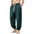 thumbnail image 6 of Klisyaur Mens Joggers Pant Elastic Waist Drawstring Workout Sports Trousers Casual Loose Solid Color Pants with Pockets, 6 of 9