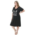 thumbnail image 6 of FEREMO Plus Size Nightgowns for Women Short Sleeve Printed Sleepwear Long Comfy Sleep Gown 2 Pack (1X), 6 of 7