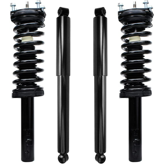 Detroit Axle - Struts Shocks for 2005-2010 Jeep Grand Cherokee 06-20 Commander 2006 2007 2008 2009 2010 Complete 2 Front Struts w/Coil Spring 2 Rear Shock Absorbers Replacement Ready Struts