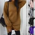 thumbnail image 4 of Chandail Décontracté Hiver Nouvelle Mode Stand Col Chauve-Souris Pull à Manches Longues Chandail Robe de Couleur Unie, 4 of 4