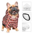 thumbnail image 3 of Fotbe Red and Brown Squares Sudadera con Estampado para Perros Pequeños – Suéter con Capucha para Mascotas, Tela Suave de Forro Polar con Bolsillo-Medium, 3 of 7