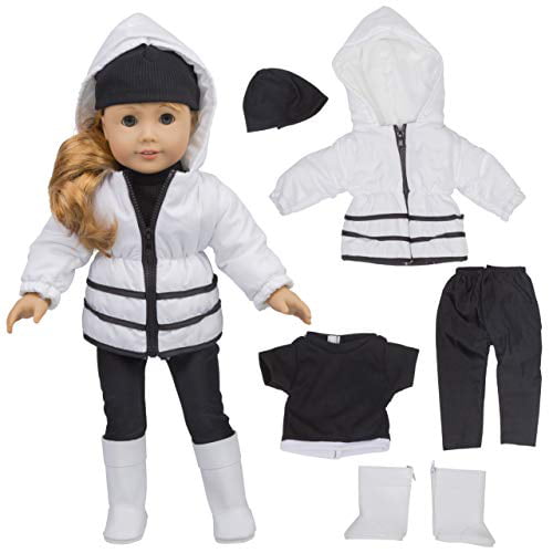 Winter Extravaganza Clothes for 18 Inch Doll Parka Coat Black Leggings BOOTS for sale online 