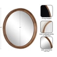 thumbnail image 2 of Kate and Laurel Hatherleigh Miroir Mural Rond en Bois Style Ferme Moderne, Diamètre 24 Pouces, Brun Rustique, Miroir Circulaire Décoratif pour Salle de Bain, Entrée Ou Chambre, 2 of 8