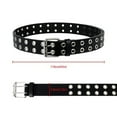 thumbnail image 4 of 43in Double Grommet Belt ,PU Leather Punk Belt for Women Men,1Pack,White, 4 of 6