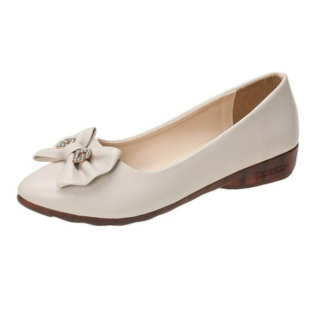 

IELGY Fairy Style Pointed Toe Korean Fashion Bowknot Rhinestone Wedge Heel Women s