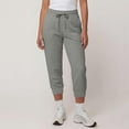 thumbnail image 4 of Utoimkio Women's Capri Jogger Sweatpants Drawstring Elastic Waist Cuffed Cropped Trousers with Side Pockets for Casual Daily Walking, 4 of 9