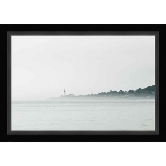 Great Art Now Foggy Lighthouse by Sue Schlabach, Framed Wall Art, 34W x 24H