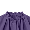 thumbnail image 4 of Girls Ruffled Collar Light Windbreaker Puff Long Sleeve Button Casual Jacket with Lace Trim Toddler Coats for Girls Outerwear, 4 of 8