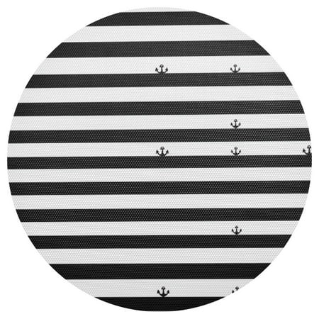 

Black and White Stripes 4-Piece 15.4in Heat-Proof PVC Plate Mats Easy Cut and Clean for Family Use