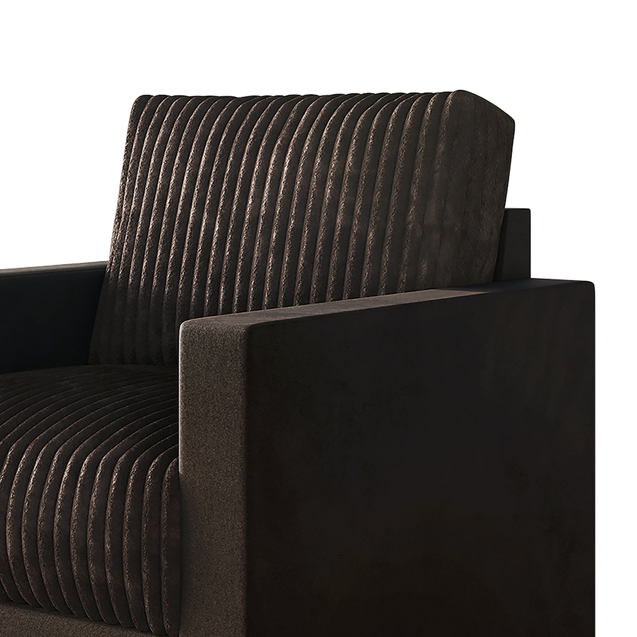 Castle Place Contemporary Corduroy Velvet Chair, Brown
