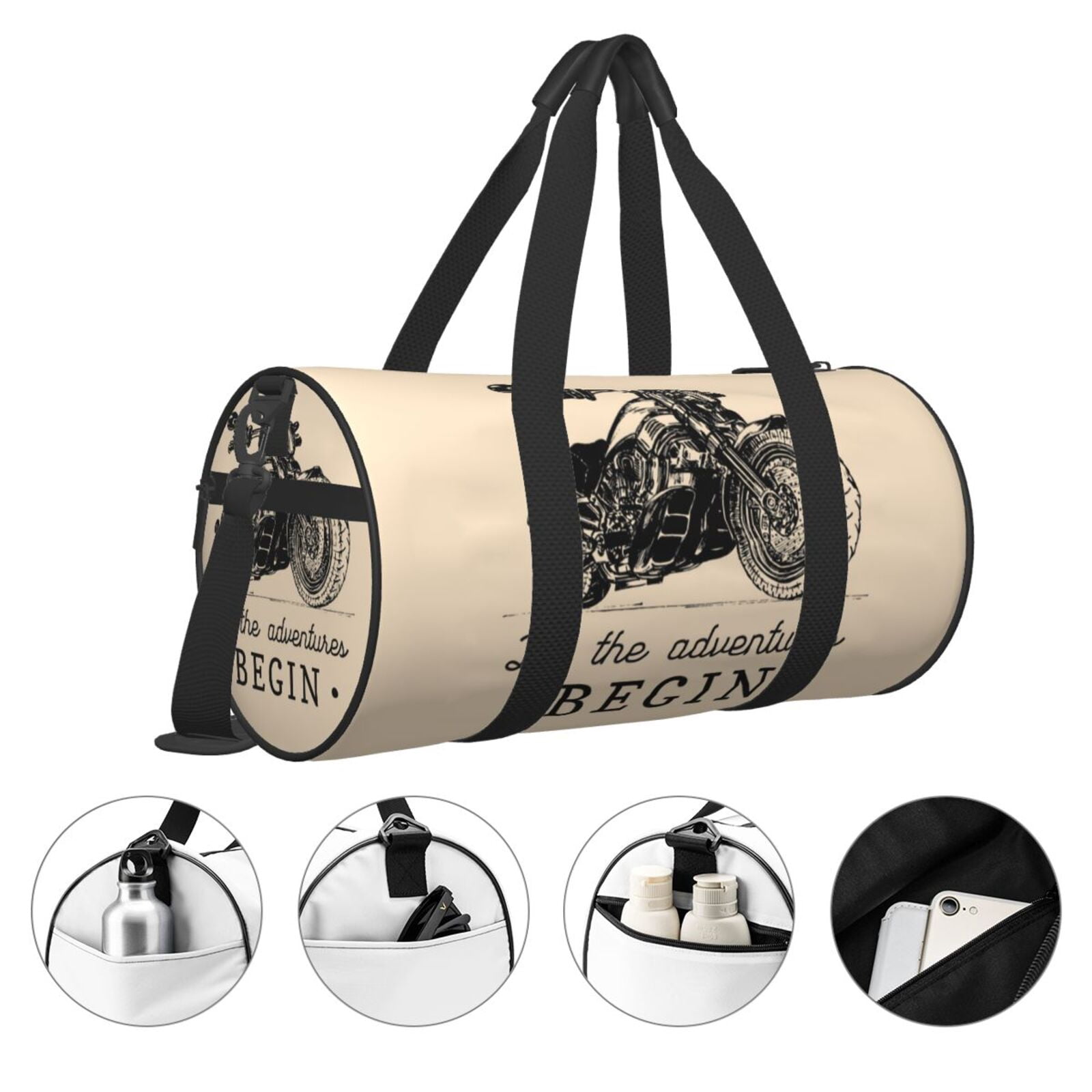 Vsdgher Let The Adventure Begin 45L Foldable Duffel Bag, Sports Gym Bag,Overnight Bag, Portable Weekender Bag for Airplanes
