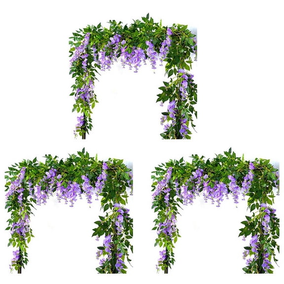 6Pcs 7Ft/Pcs Artificial Wisteria Vine, Flower Garland Wisteria Vine Rattan Hanging Flowers for Outdoor Ceremony,