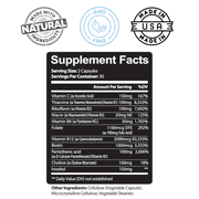 Kaya Naturals B-12 Complex Supplement for Energy & Metabolism Support, Non-GMO, 60 Capsules