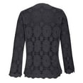 thumbnail image 5 of Zedker Casual Women'S Lace Decoration Openwork Knitted Cardigan Sweaters,Classic Soft V-Neck Long Sleeve Lace Tops for Fall Winter,Black,S, 5 of 6