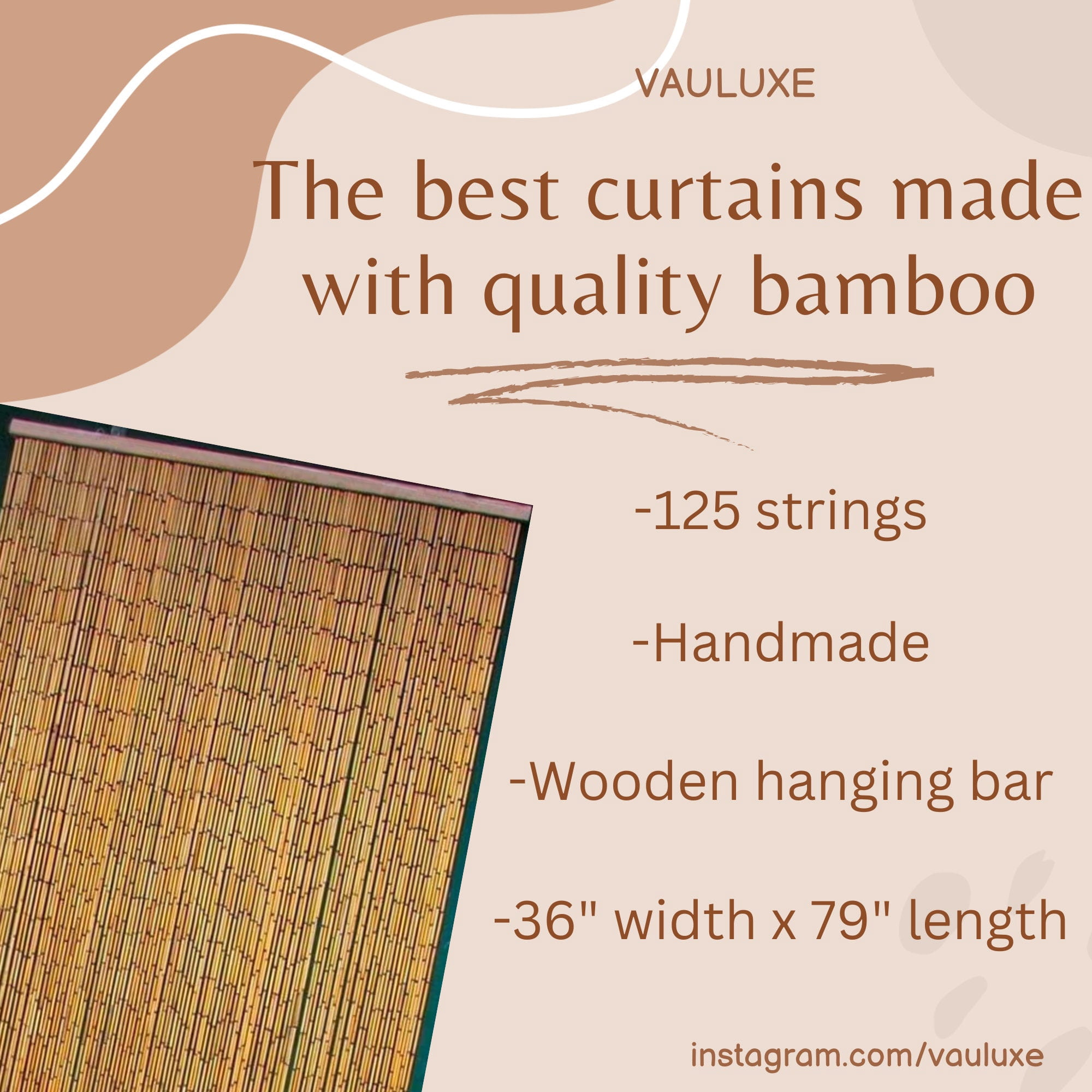 Beaded Doorway Curtains Bead Strands For Living Room Bedroom Door Kitchen Handmade Japanese 125 Strings Vintage Divider Hanging Home Natural