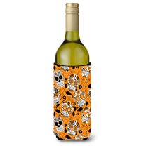 Carolines Treasures BB5118LITERK Day of the Dead Orange Wine Bottle Beverge Insulator Hugger  Wine Bottle multicolor