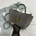 thumbnail image 4 of Women Faux Suede Tote Bag Fashion Shoulder Bag Outdoor Travel Bag Decor Bag (Grey), 4 of 10