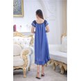 thumbnail image 2 of VOIANLIMO Chemise de Nuit Femme Manches Courtes Couleur Unie Satin Soie Glacée Robe de Nuit Fine Décontractée, 2 of 3