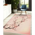 thumbnail image 4 of Nature Decorative Rug, Flowers Buds and Birds with Cherry Branches Style Art Painting Effect, Quality Carpet for Bedroom Dorm and Living Room, 6 Sizes, Pastel Pink, by Ambesonne, 4 of 4