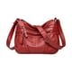 thumbnail image 2 of Women’s Soft Washed Faux Leather Shoulder Crossbody Bag | Multi-Zip Handbag | Large Capacity Purse for Travel, Shopping, Work | Brown Red | 10.24x6.69x3.54in, 2 of 8