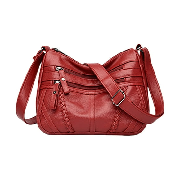 Lksixu Sac à Bandoulière pour Femmes en Cuir Souple Lavé à Multiples Fermetures Éclair, Spacieux, Grande Capacité, Sac à Main pour Usage Quotidien, Voyage, Travail, Magasinage, Indispensable, Bacs de Rangement, Organisateurs et Rangement