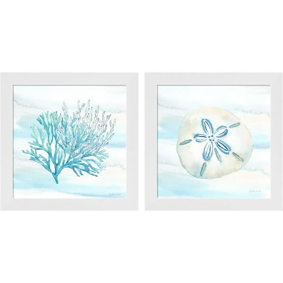 Great Art Now Great Blue Sea D by Cynthia Coulter, 2 Piece Framed Art Set Each 14"W x 14"H