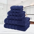 thumbnail image 1 of 2022 New Luxury Plush Bath Towels Set 6 Piece Towel Set for Bathroom & Kitchen, 2 Bath Towels, 2 Hand Towels & 2 Washcloths Navy Blue By TORUBIA, 1 of 4