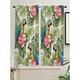 thumbnail image 2 of Bedroom Curtains 63 Inches length, Summer Window Treatment Curtain Drapes, Botanical Palm Leaves Flower Bird Animals Plants Rod Pocket Curtain Panels for Living Room Kitchen, 42"x63", 2 Panels, 2 of 7
