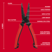 Hyper Tough 8-inch 6-in-1 Multipurpose Pliers, Model 44350