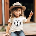 thumbnail image 4 of Faux Glitter Soccer Ball Shirt for Girls Cute Girly Soccer Tee for Children Natural Shirt 12 Months, 4 of 4