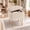 Camel, variant on BEAUTYPEAK Vanity Stool with Storage Faux Fur Padded Makeup Ottoman with Gold Metal Legs and Adjustable Feet 18.9" Footstool, White
